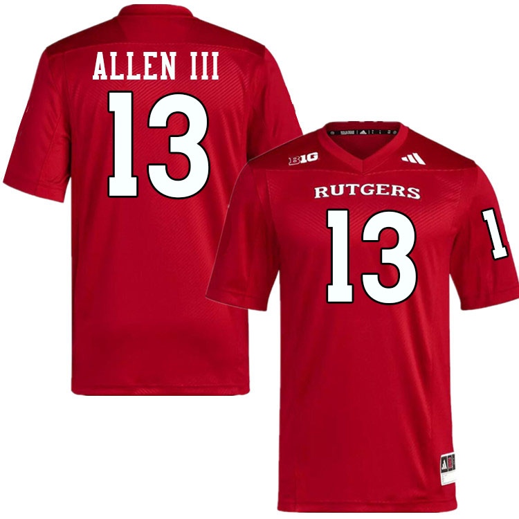 Rutgers Scarlet Knights #13 Vernon Allen III College Football Jerseys Stitched-Scarlet